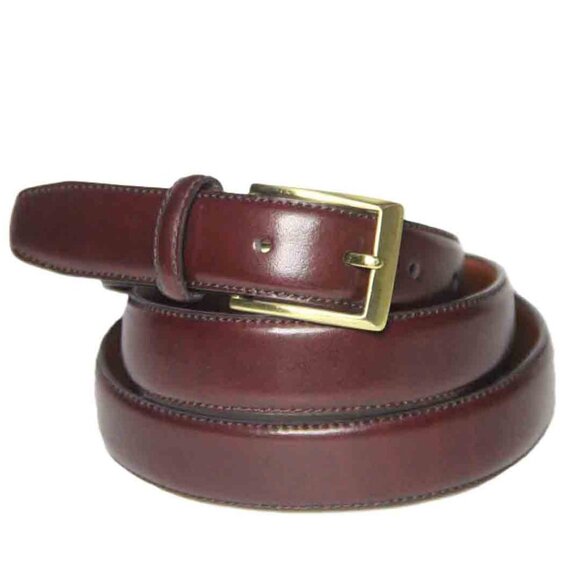 Jos A Bank Italian Leather Dress Belt Burgundy Men's Size 44 BEST FITS 42 - Picture 1 of 1